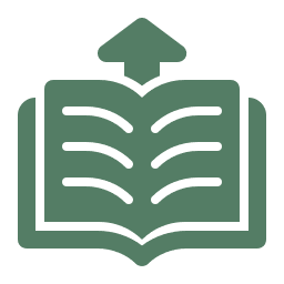 Open book with upward arrow icon.